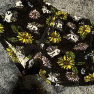 Floral Fleece Shorts with ghosts